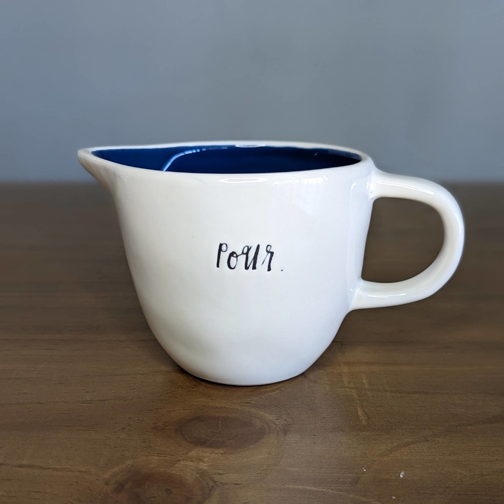 Rae Dunn Artesian Collection Pour Creamer Blue Line Blue Lining